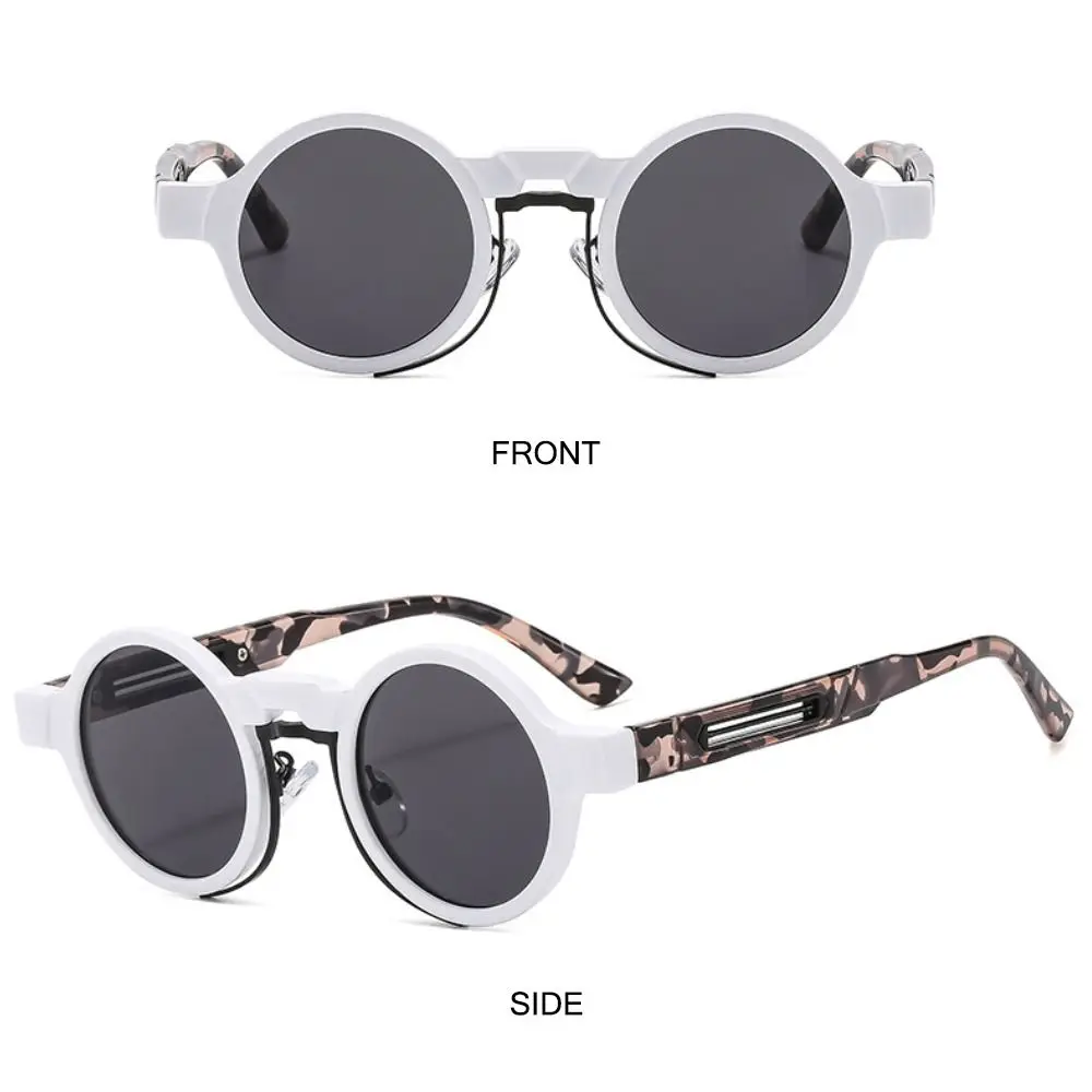 Trendy ronde zonnebril met rond frame UV400-bescherming Y2K Gradient Shades Kleine bril voor dames en heren