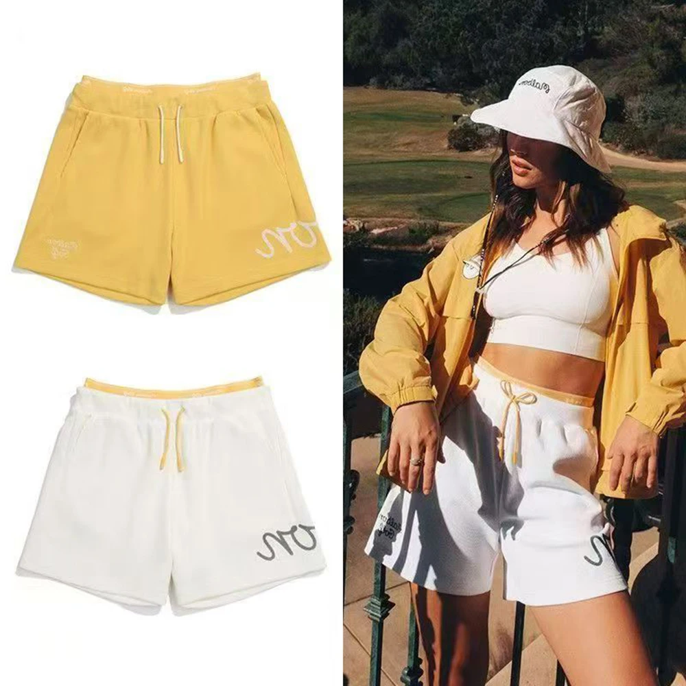 2026 New Korean Style Women Golf Shorts Elastic Waist Loose Sports Shorts Fashion Casual All Match Ladies Training Bottoms