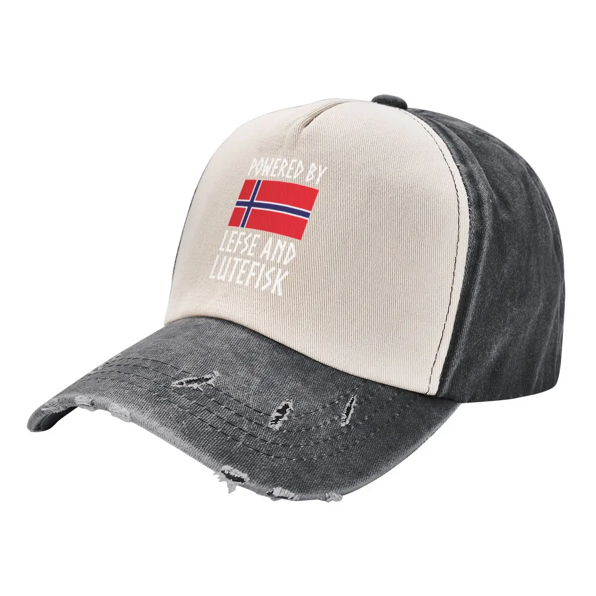 Pwered by Lefse and Lutefisk Norway Flag Baseball Cap Golf Rugby Mens Women's