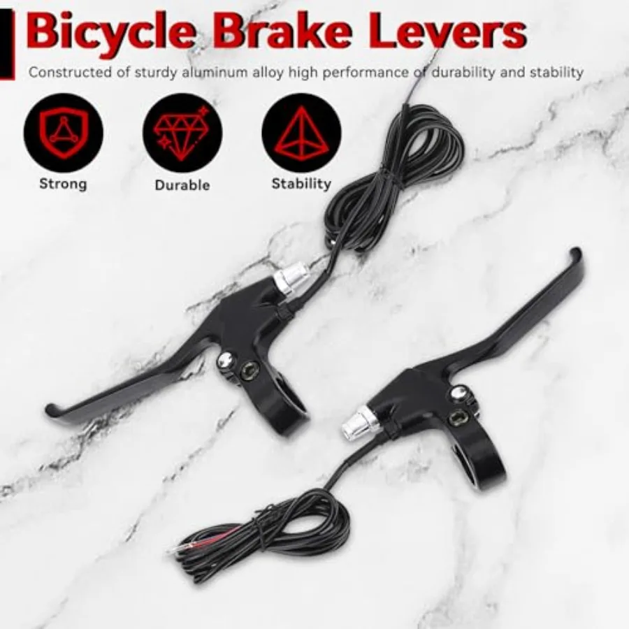 Ycle الفرامل رافعة 2 أسلاك اليسار اليمين EBike ycle الفرامل الكهربائية رافعة استبدال أجزاء مقاوم للماء الفرامل الإلكترونية رافعة مجموعة 1