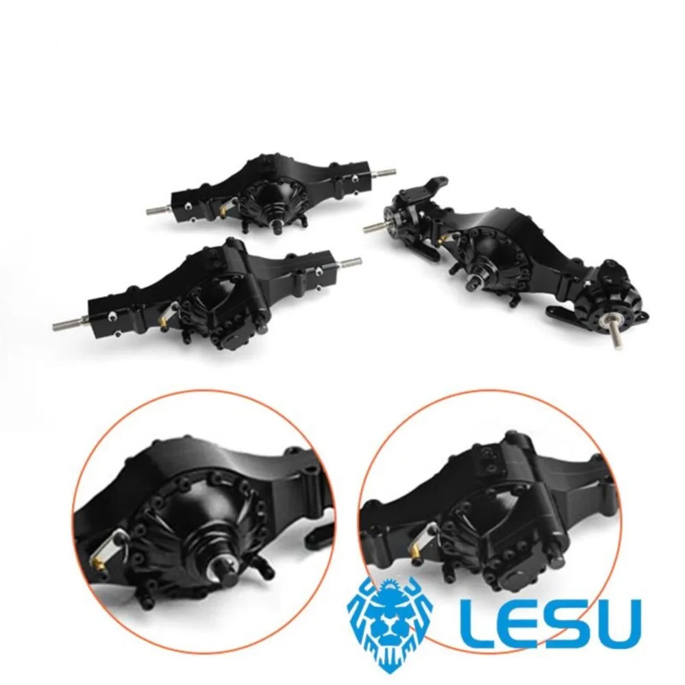 Lesu 6x6 metal frontal diferencial bloqueio eixo traseiro 1/14 rc caminhão trator tamiyay brinquedos ao ar livre th02068