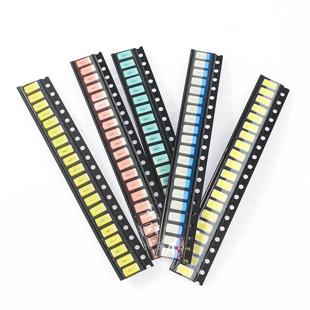 100pcs=5 colors*20pcs 0603 0805 1206 1210 5730 SMD LED Light Emitting Diode Kit Miniature LED Red White Yellow Green Blue