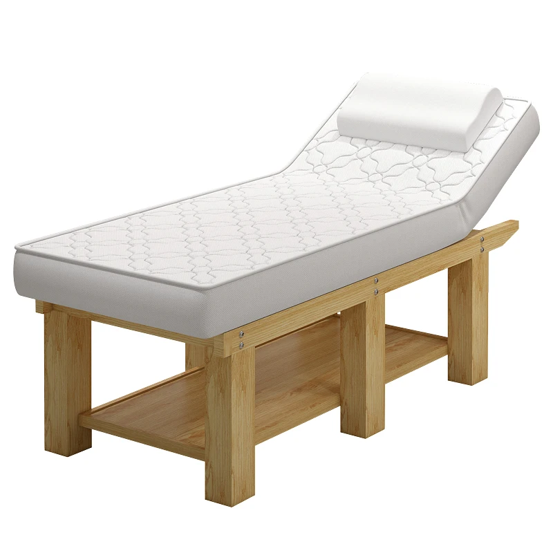 Professional Massage Table Aesthetic Wooden Reclining Stretcher Folding Bed Beauty Salon Lit Pliant Salon Furniture MQ50MB