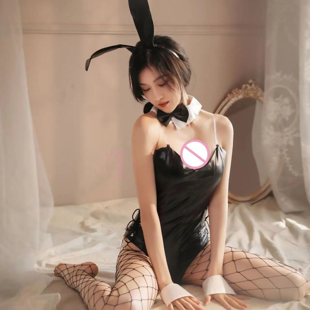 Sexy Womens Bunny Costume Girl Suit Senpai Cosplay Anime Role Costume One Piece Bodysuit stockings set