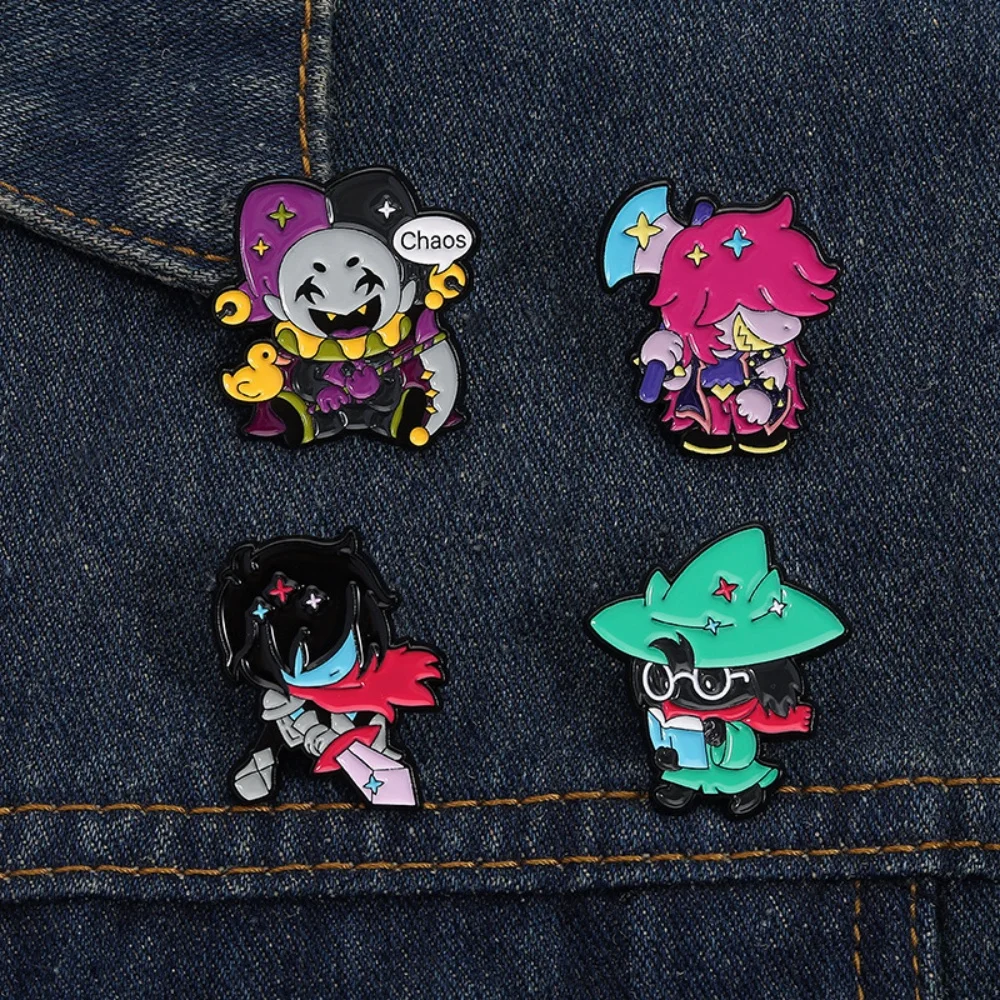 เข็มกลัดโลหะลายการ์ตูน Deltarune Chaos Kris Ralsei Susie สำหรับคอสเพลย์ ตกแต่งกระเป๋าเป้สะพายหลัง ใช้ได้ทั้งชายและหญิง