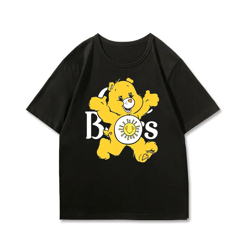 Love Bear Couple T-shirt American Short Sleeve Women Loose Couple Clothes  Family Matching Outfits