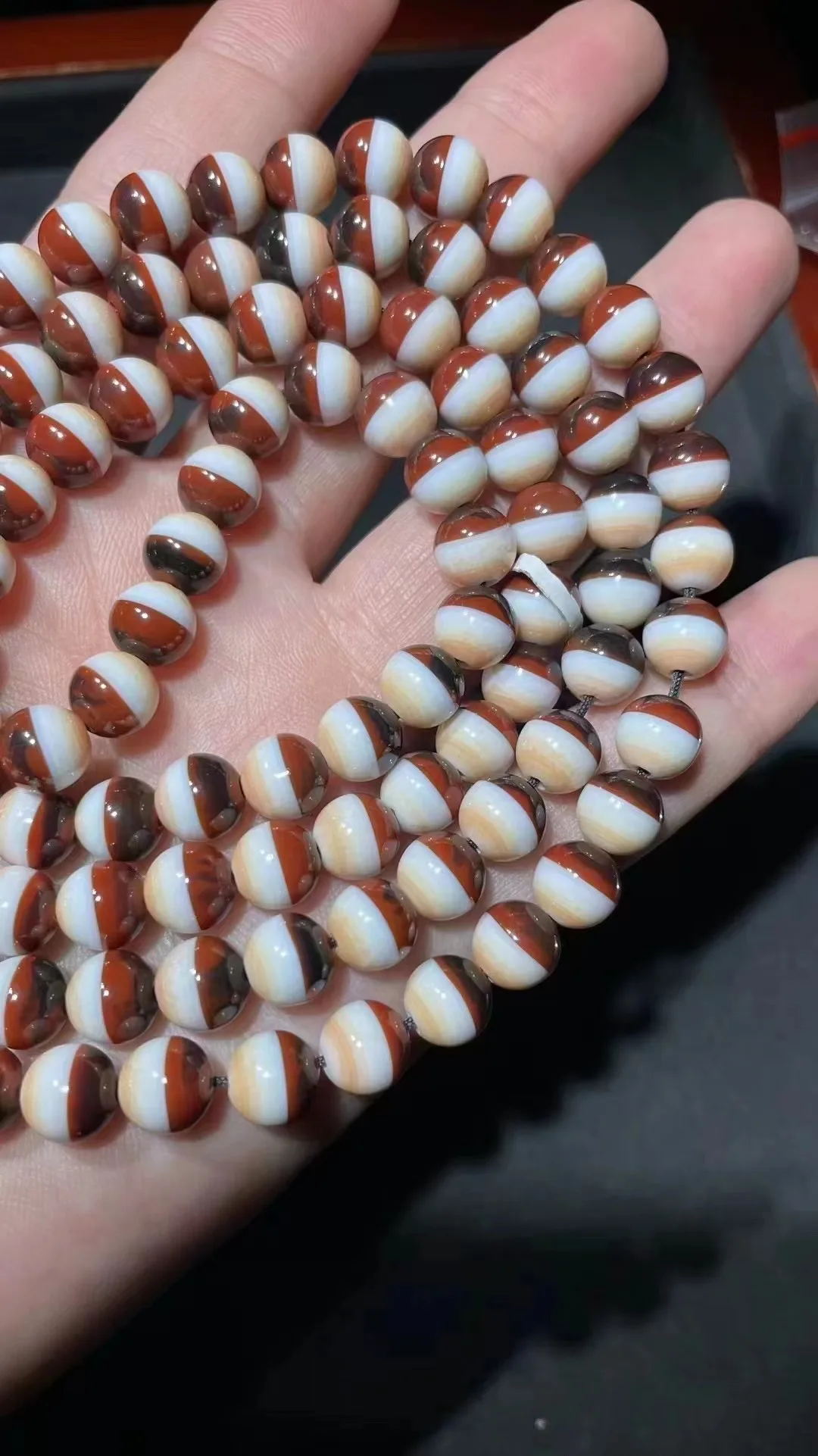 1pcs/lot Natural Agate Dzi 108 Pieces Multi-turn Bracelet black red white beads ethnic style necklace diy jewelry Accessories