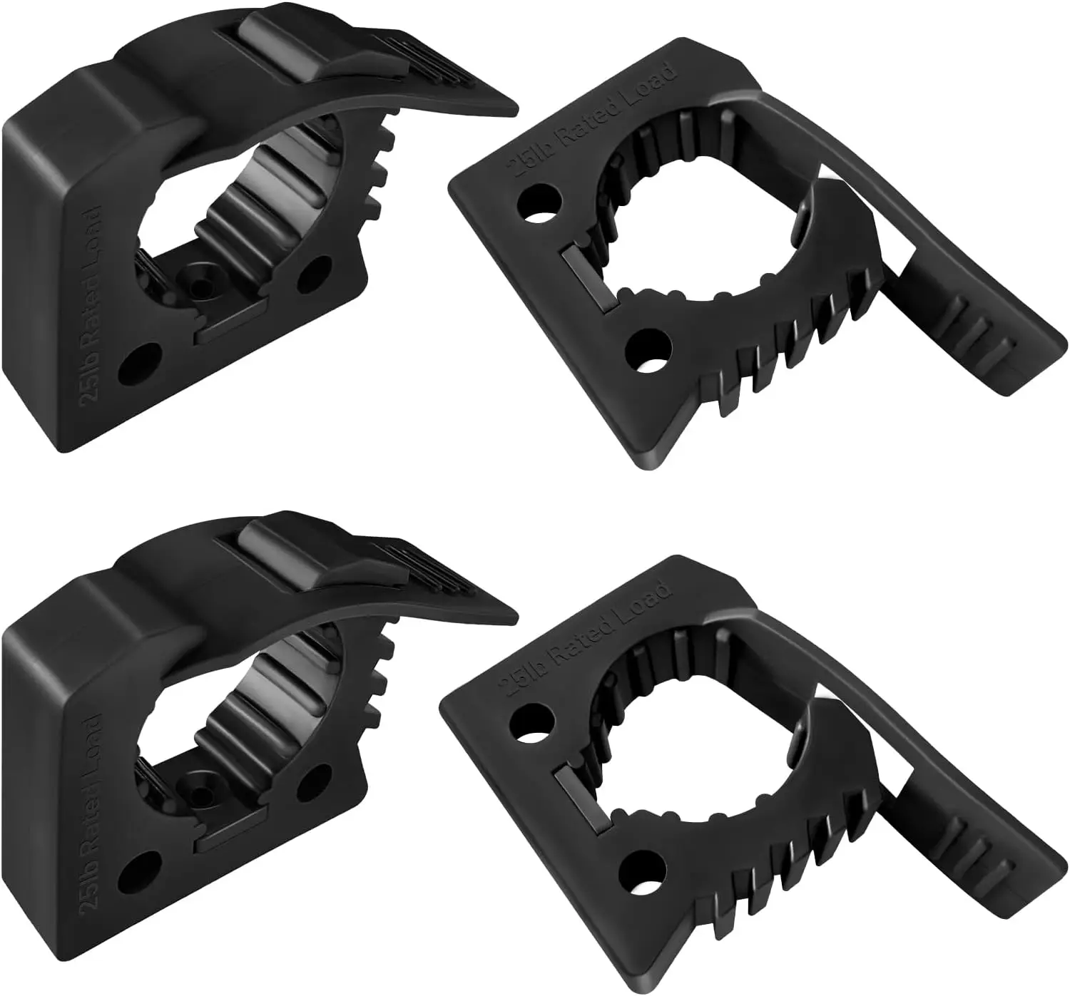 

4 Pack Quick Release Clamp Mounts , Rubber Tool Handle Holders for 1-1/4" to 1-3/4" Diameter, Universal Garage Storage, Boat, RV