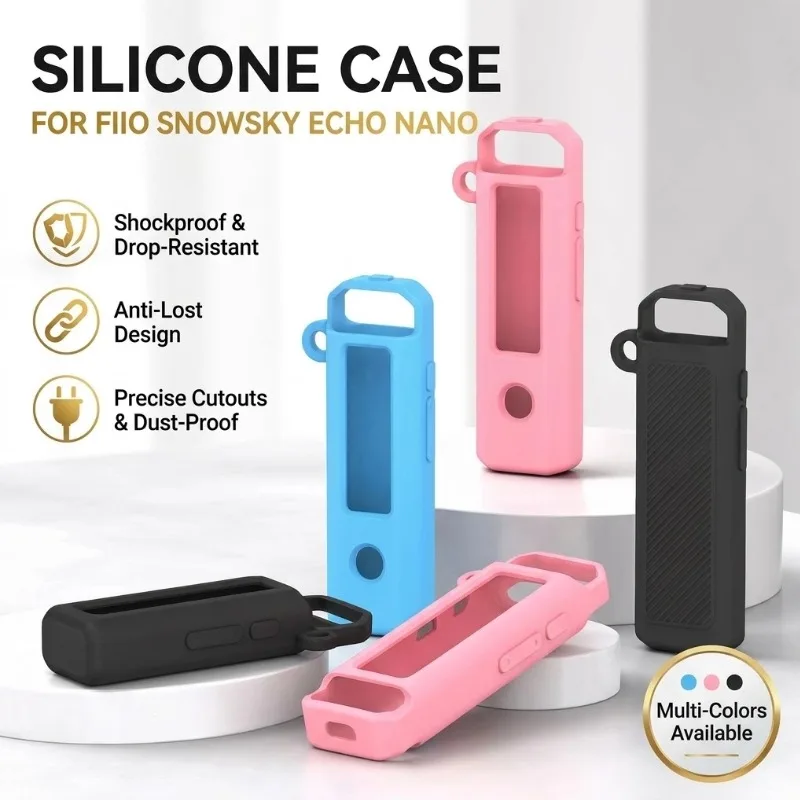 Protective Case For Fiio SnowSky Echo Nano MP3 Player Silicone Protective Case Anti‑Drop Shockproof Cover