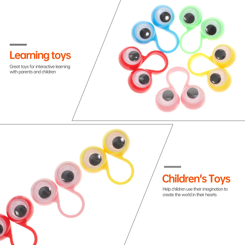 30Pcs Finger Activity Rings Plastic Eyeball Rings for Kids Creative Learning Educational Play At Home School Party Favor