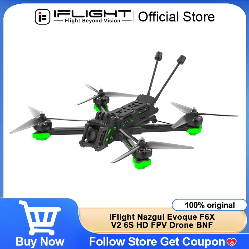 

iFlight Nazgul Evoque F6X V2 6S HD FPV Drone BNF BLITZ Mini F722 Flight Controller O3 Air Unit Freestyle Quadcopter