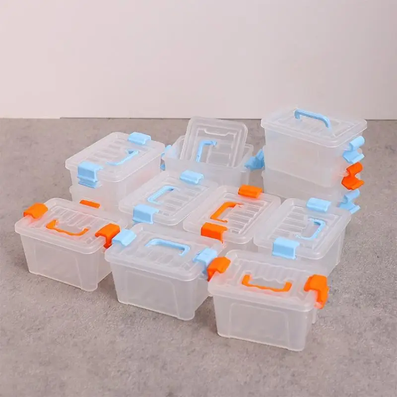 5 pezzi mini scatola di immagazzinaggio in plastica per casa delle bambole cassetta degli attrezzi trasparente modello casa delle bambole decorazione della casa casa delle bambole micro scena decorazione oggetti di scena