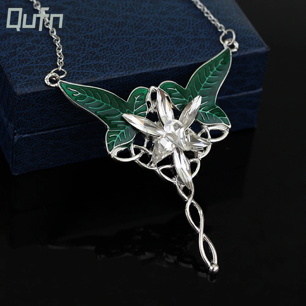 Collar combinado de hoja de Elven película the Leaf LOTR Charm para mujer, colgante, collar llamativo, accesorios de joyería, regalos