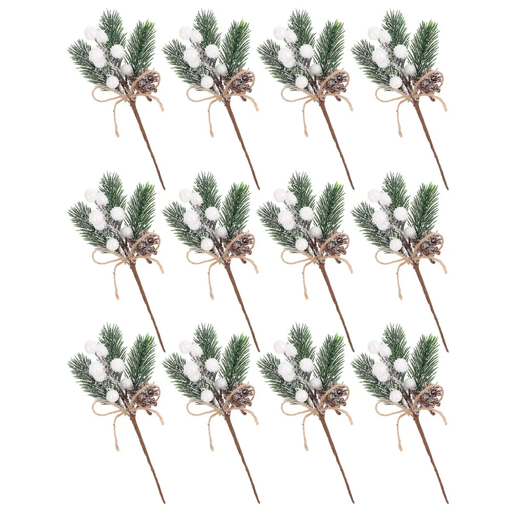 

12Pcs Simulation Berries Decor Christmas Tree Accessories Artificial Pine Branches for Home Wedding Party Decoration Xmas Berry