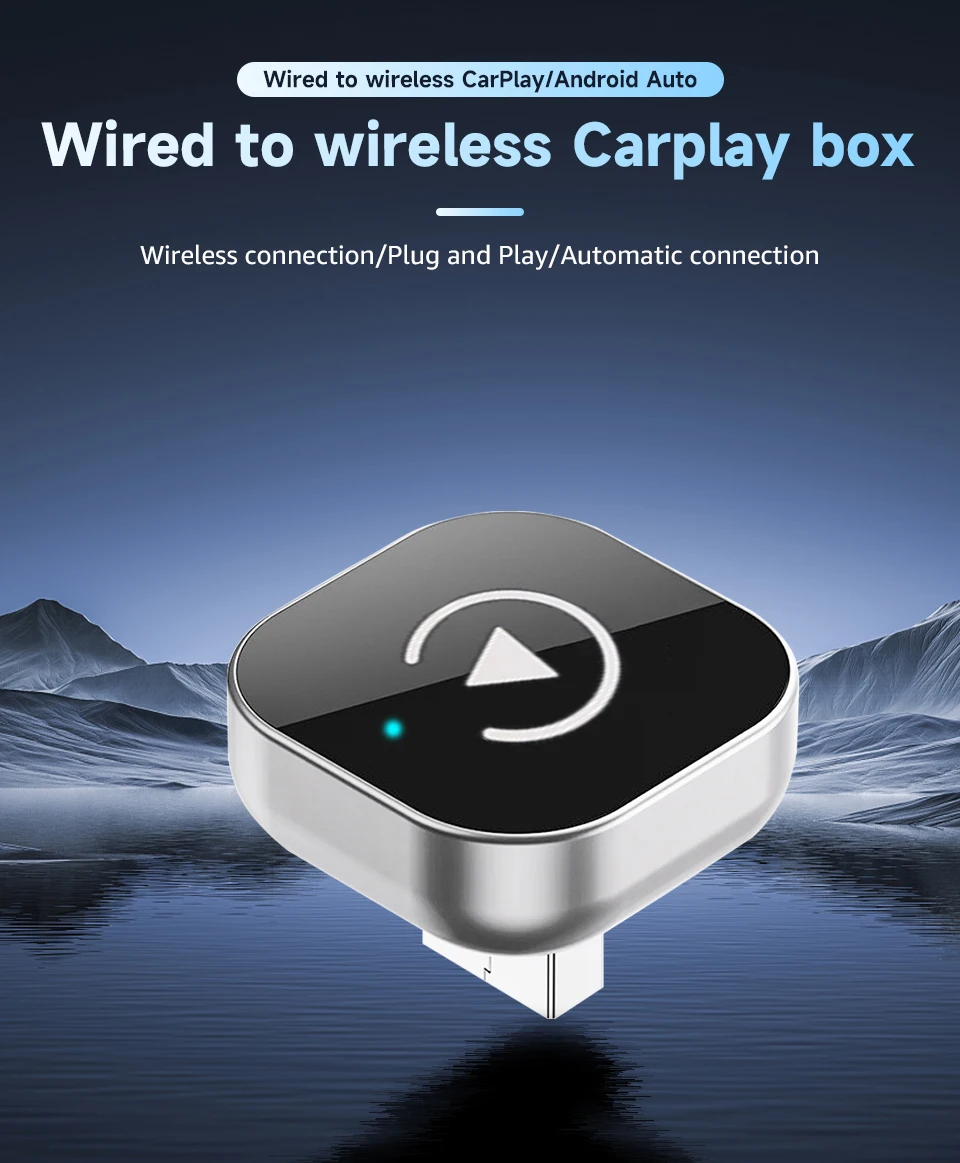2025 NEW Sliver Plug & Play Wireless Adapter Wireless CarPlay Android Auto Bluetooth 5.4 for Toyota Nissan VW Opel OEM Car Radio