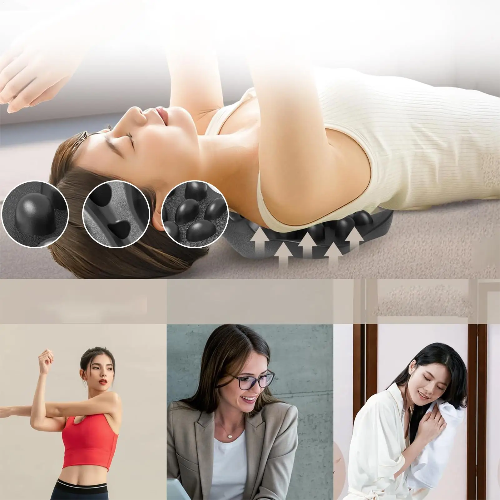 Columna Cervical estiramiento cuello hombro relajante dispositivo de relajación muscular Cervical hombro punto masaje almohada