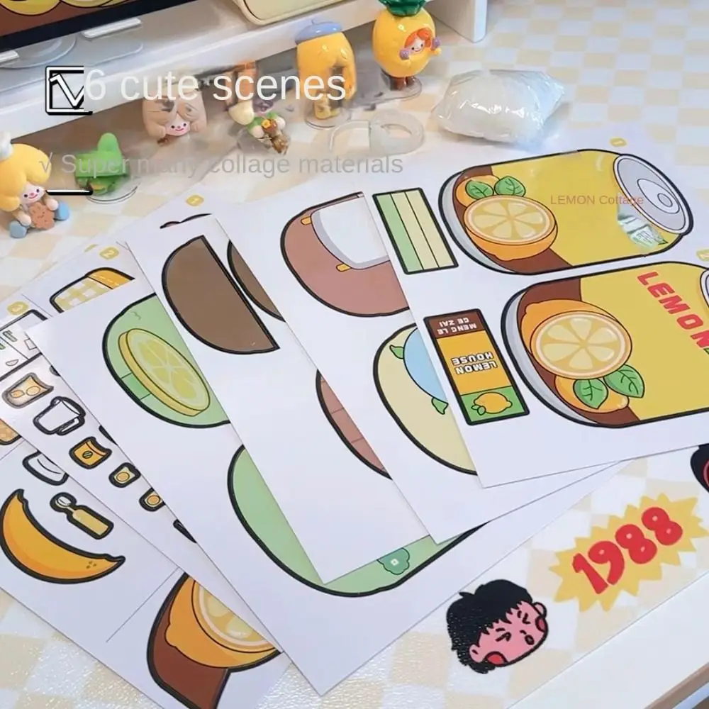 ตลกโฮมเมด Lemon Hut Quiet Book Handmade ไม่มีตัดสติกเกอร์เกม Quiet Book 3D Quiet Book ทําด้วยมือ Diy ของเล่นของขวัญ