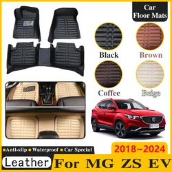 LHD For MG ZS 2023 Accessories MGZS ZS11 EV ZST 2018~2024 Car Floor Mat Leather Panel Liner Carpet Custom Foot Part Rug Interior