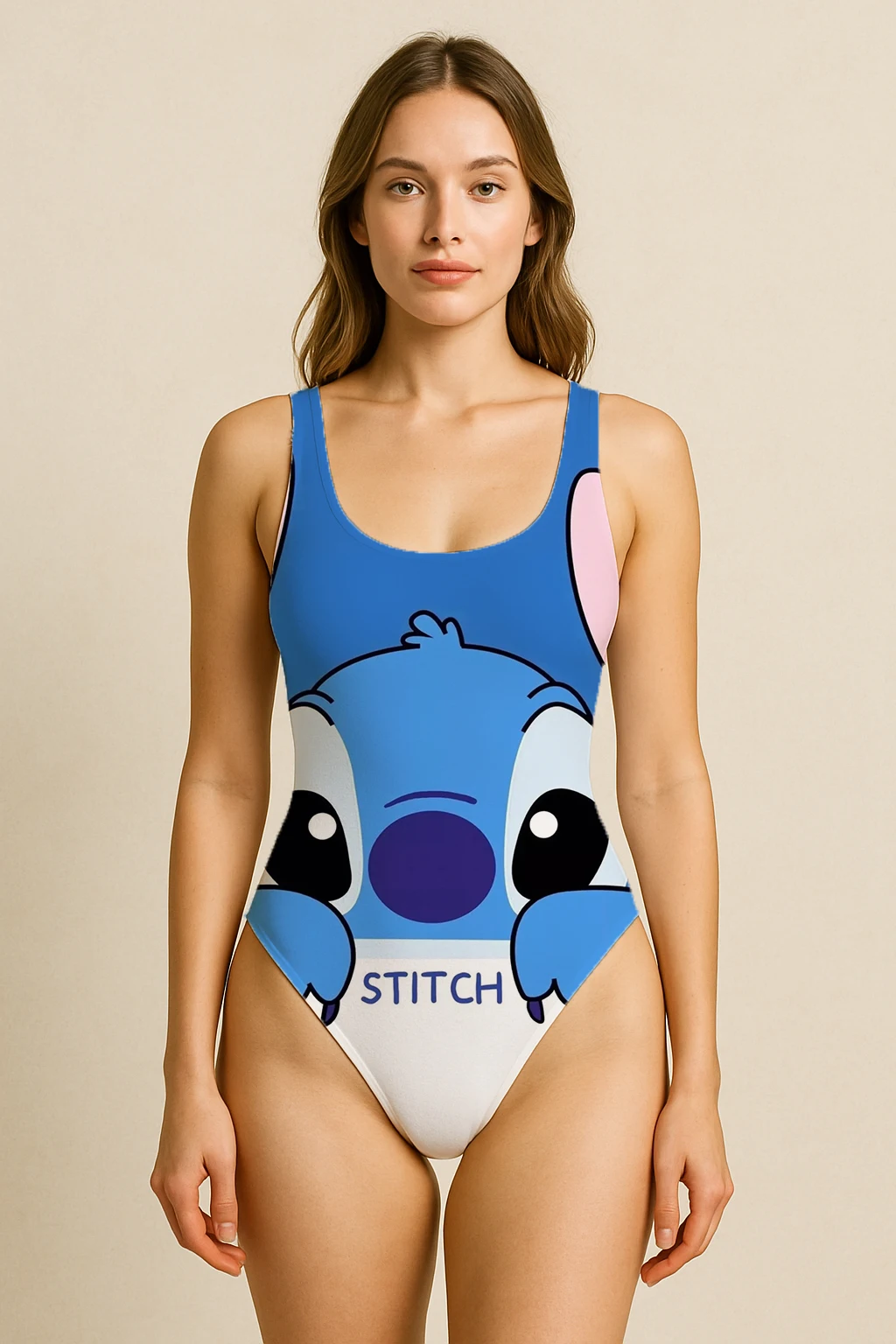 Costume da bagno da donna con costumi da bagno interi a punto con divertente design a cartoni animati, ideale per l'ora estiva in piscina e le gite in spiaggia 1