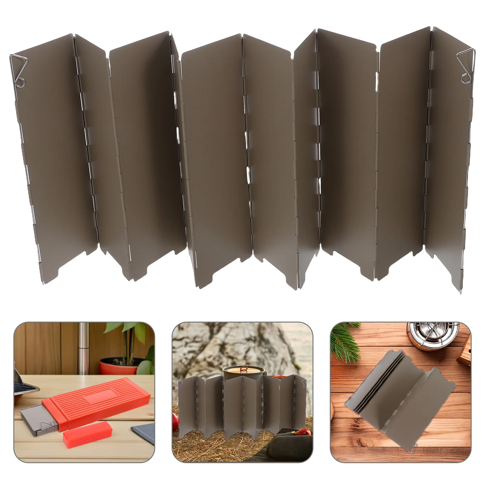 

Foldable Outdoor Stove Windscreen Aluminum Alloy Camping Deflector Lightweight Windshield for Camping Stoves Enhanced Wind