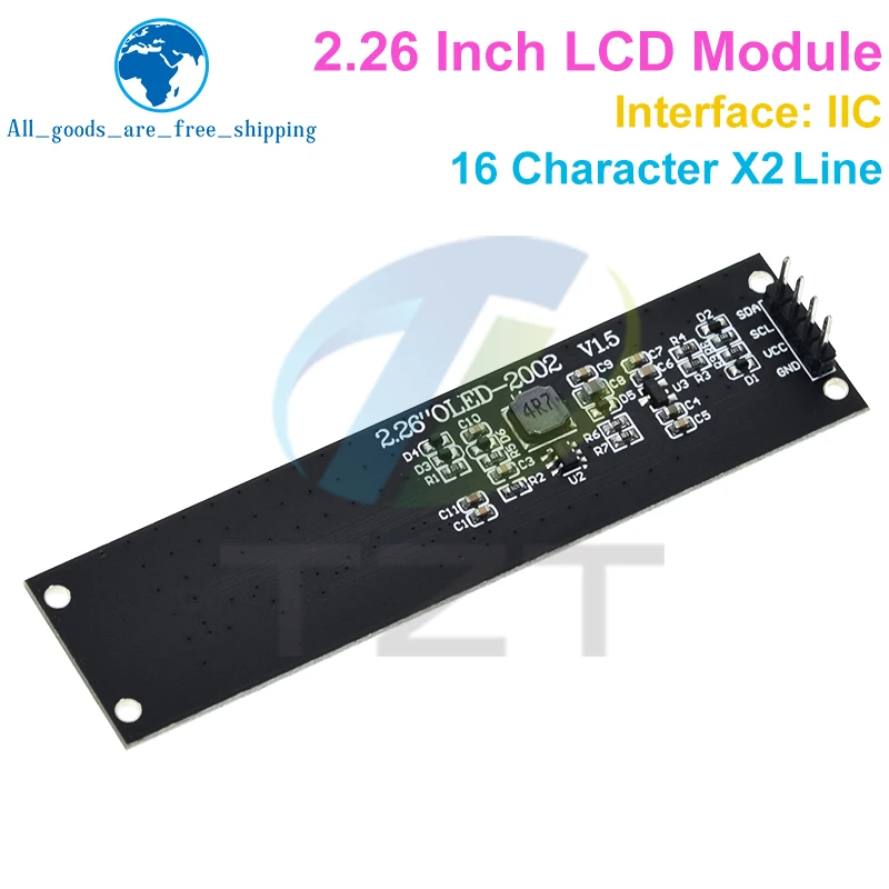 Imagem -06 - Tzt-módulo de Tela Oled Branco para Arduino Ips 1602 Caracteres Interface Iic Ks0066 Drive ic 3.3v 2.26 in 4pin