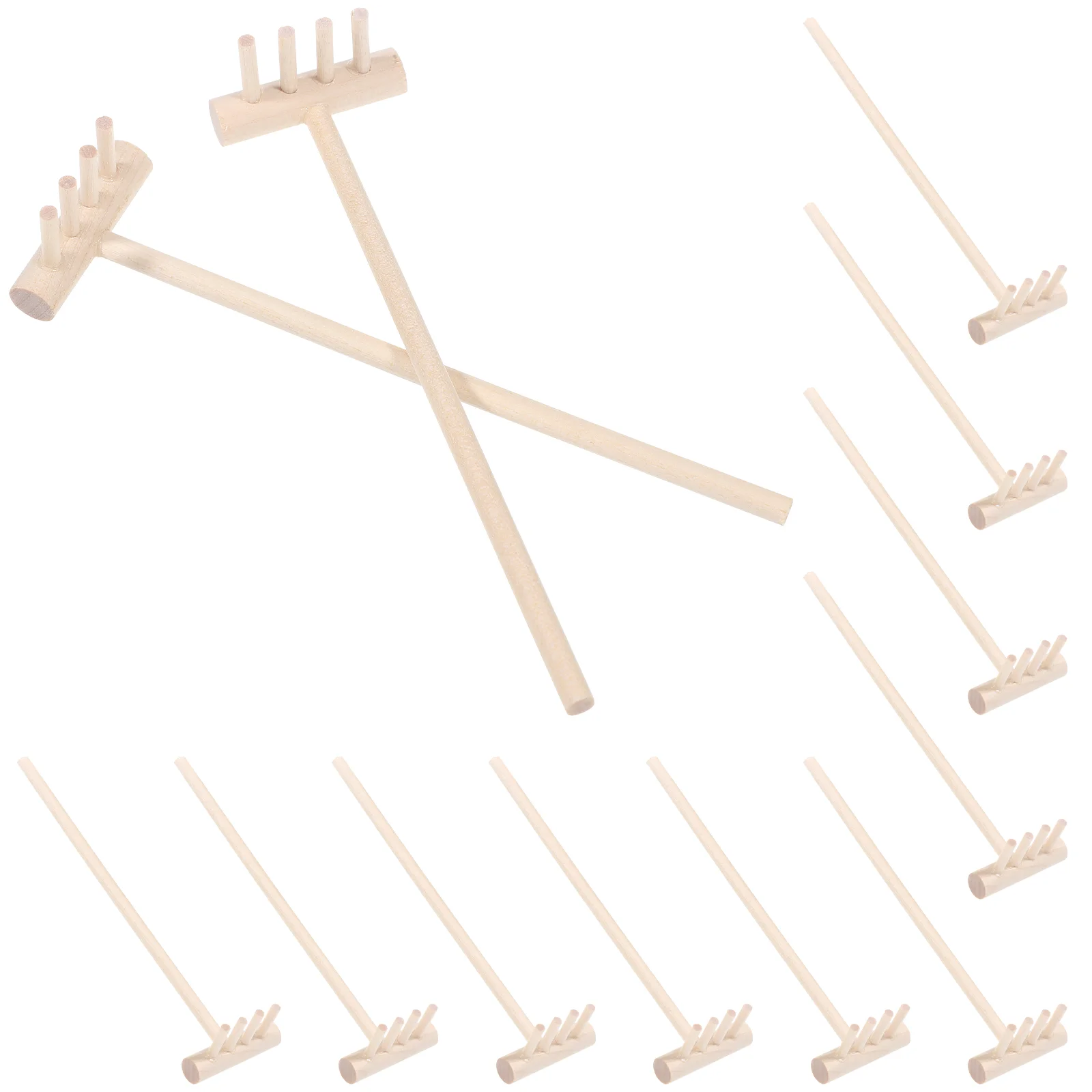 

12 Pcs Mini Sand Rake Four Tine Desktop Miniature Garden Decoration Zen Rakes Sandbox Accessories for