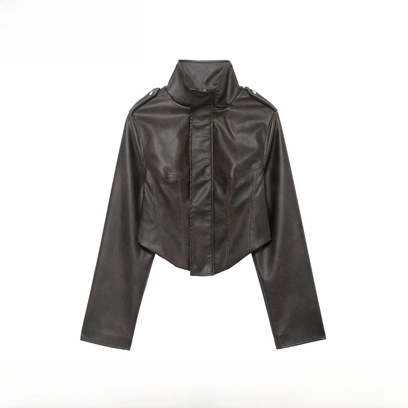 

Надежная осенне-зимняя Новое поступление, женская кожаная куртка на молнии, универсальный дизайн, верхняя одежда, пальто