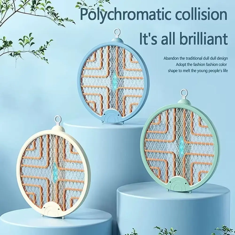 Foldable Electric Mosquito Killer USB Rechargeable 2 in 1 Mosquito Racket Insect Killer Portable Safety Fly Swatter Trap