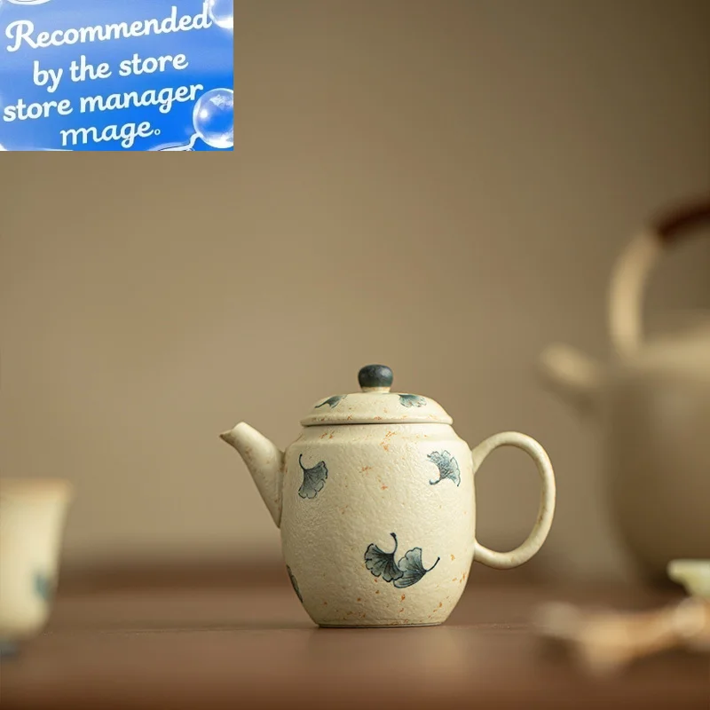 

Синий и белый Firestone, черный чайник, сидящий чайник, горшок для заваривания чая, керамический ручной работы, изысканный маленький чайник, заварочный чайник