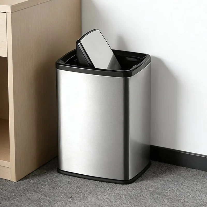 Guest room bucket shaker lid type convenient household trash can, living room bathroom, kitchen office storage bucket, paper bas