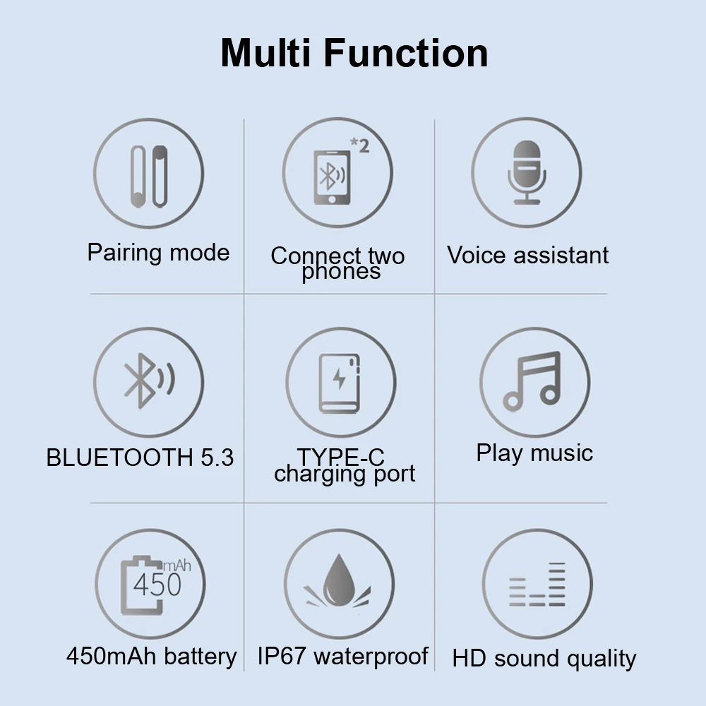 Waterproof Support 2 Phones Connection Bluetooth 5.3 Headset Soft/Hard Microphone Motorcycle Helmet Earphone Wireless L1