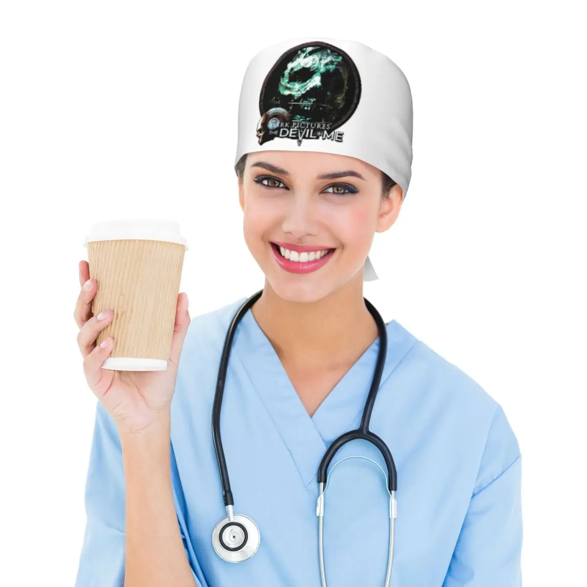 The Dark Pictures Anthology Game Scrub Hat Doctor Working Surgical Cap Men Women Adjustable Nursing Caps for Dentist