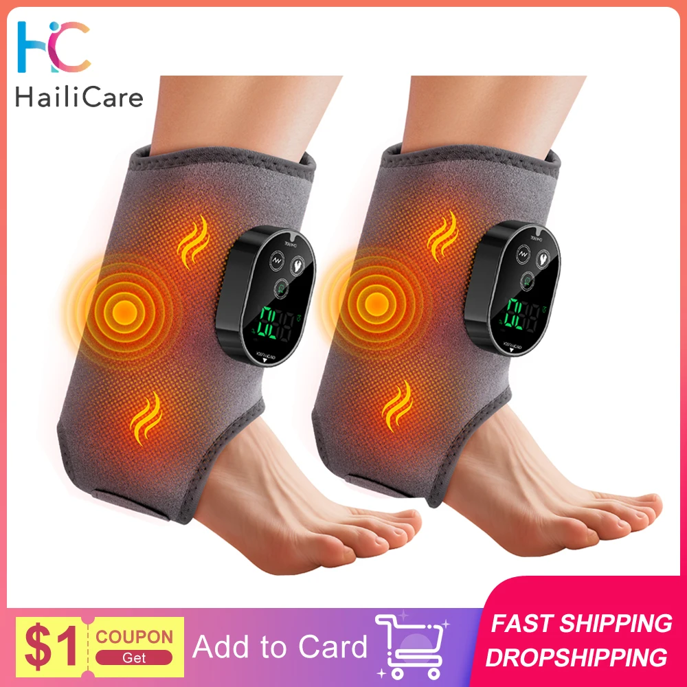 

6-Level Heating 3-Level Vibration Hot Compress Ankle Massager with Foot Protect Belt for Joint Relaxation Ankle Support Brace
