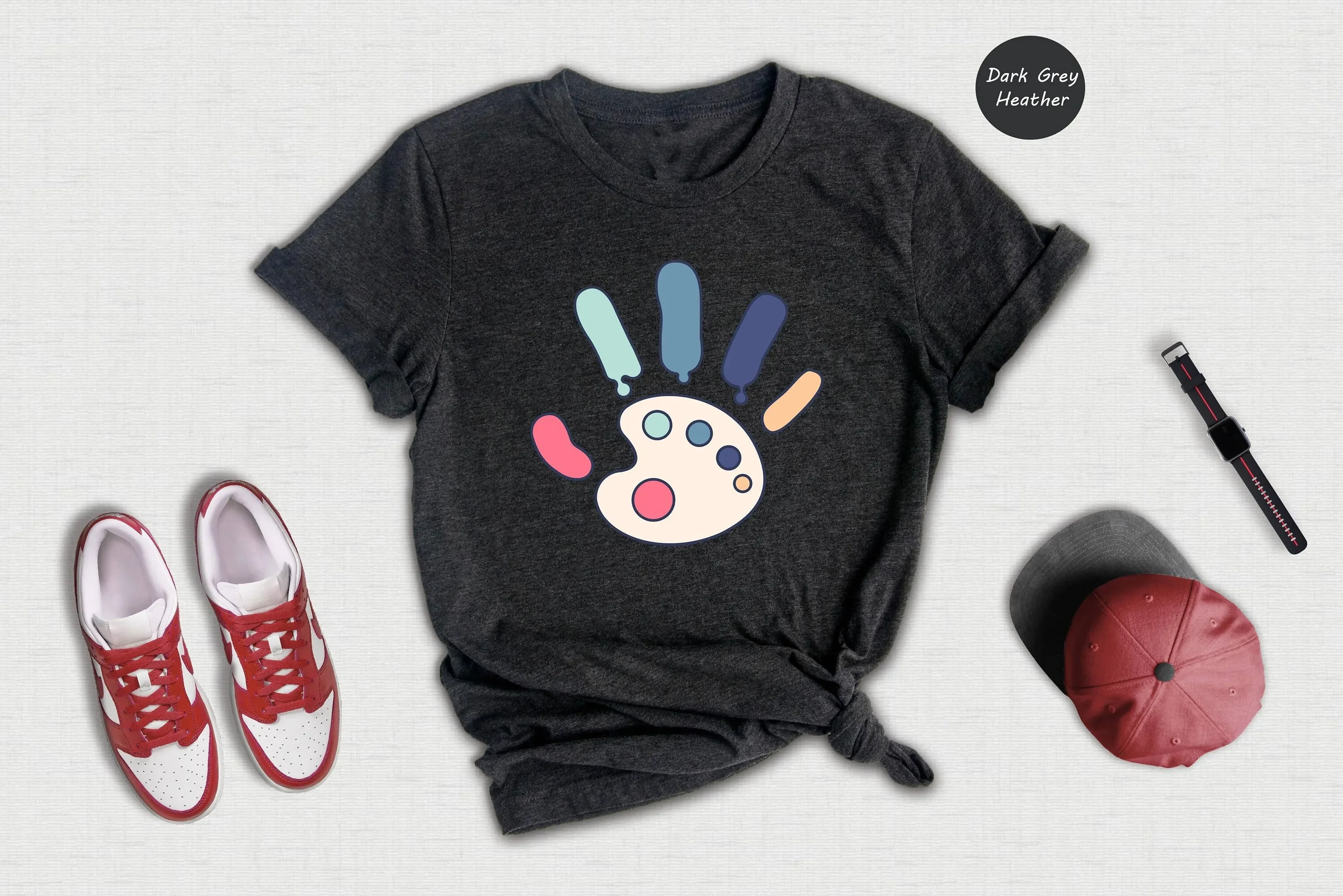 Adorable Hand Color Palette T Shirt Art Teacher Lover S For Artist Painter Painting