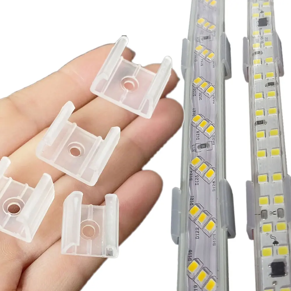 LED Strip Fix Clips Plastic Buckle Connector High Quality Accessories 6mm 8mm 12mm 15mm For WS2812 2835 Neon Light 220V COB