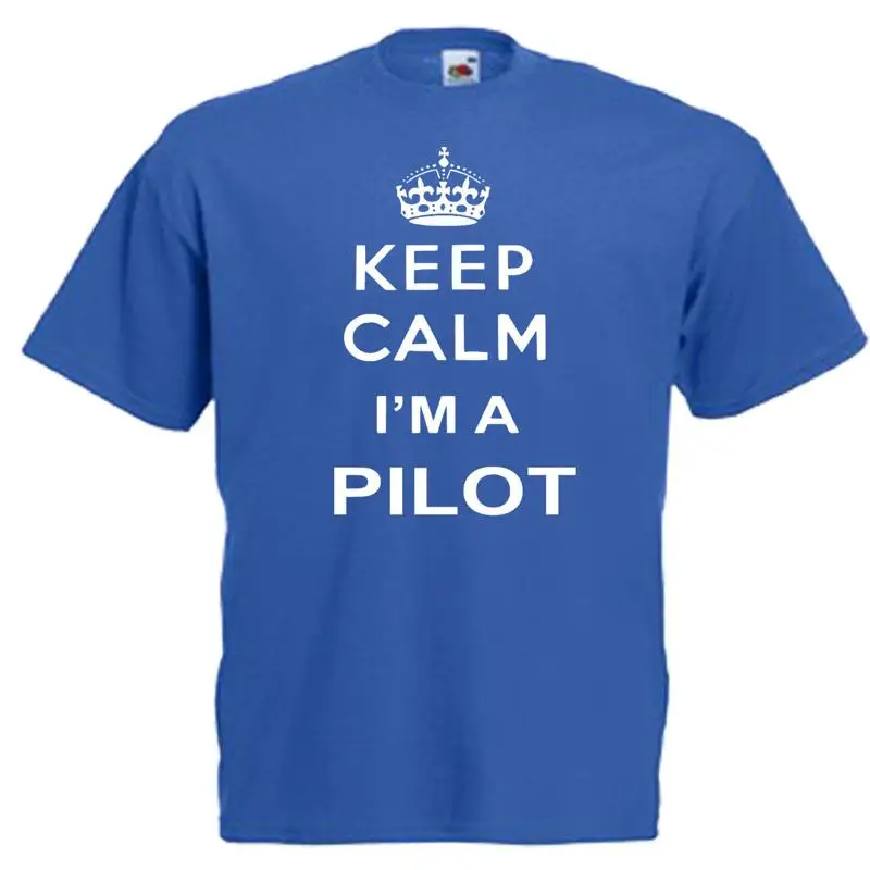 تي شيرت رجالي Keep Calm Pilot للبالغين 12 لونًا مقاس S 3XL