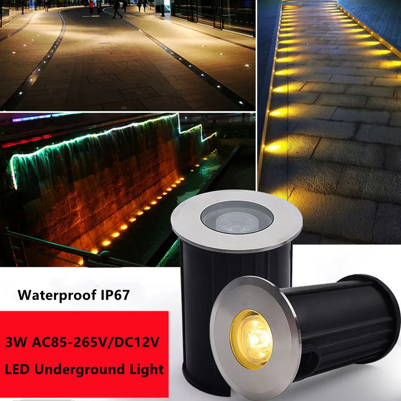 

Outdoor Waterproof Led Focus Recessed Spotlight IP67 3W LED Deck Step Stair Underground ground Garden Light Wall Floor Lamp