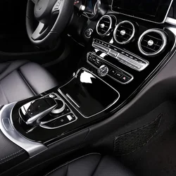 For Mercedes Benz C GLC Class W205 X235 Car Central Control Gear Shift Panel Covers Frame Interior Trim Sticker Car Accessories