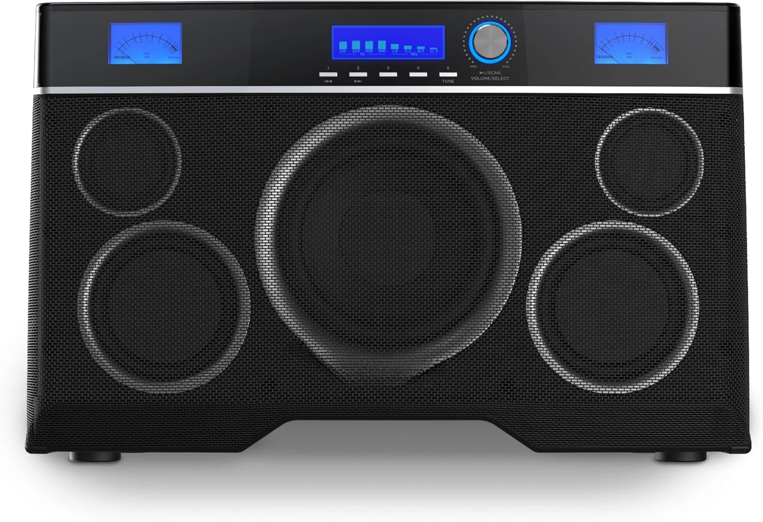 Exos-10 Portable Bluetooth Speaker, 200W RMS Power, 6.5” Subwoofer, Deep Bass, Party Sync, Backlit Display