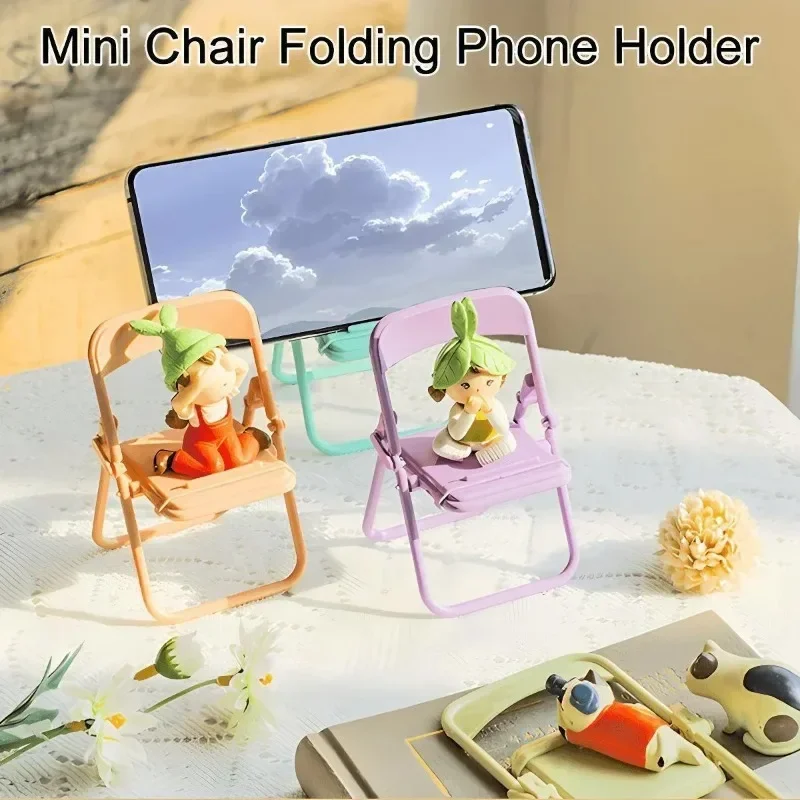 Universal Mobile Phone Accessories Foldable Chair Shape Mini Desktop Phone Holder Phone Stand