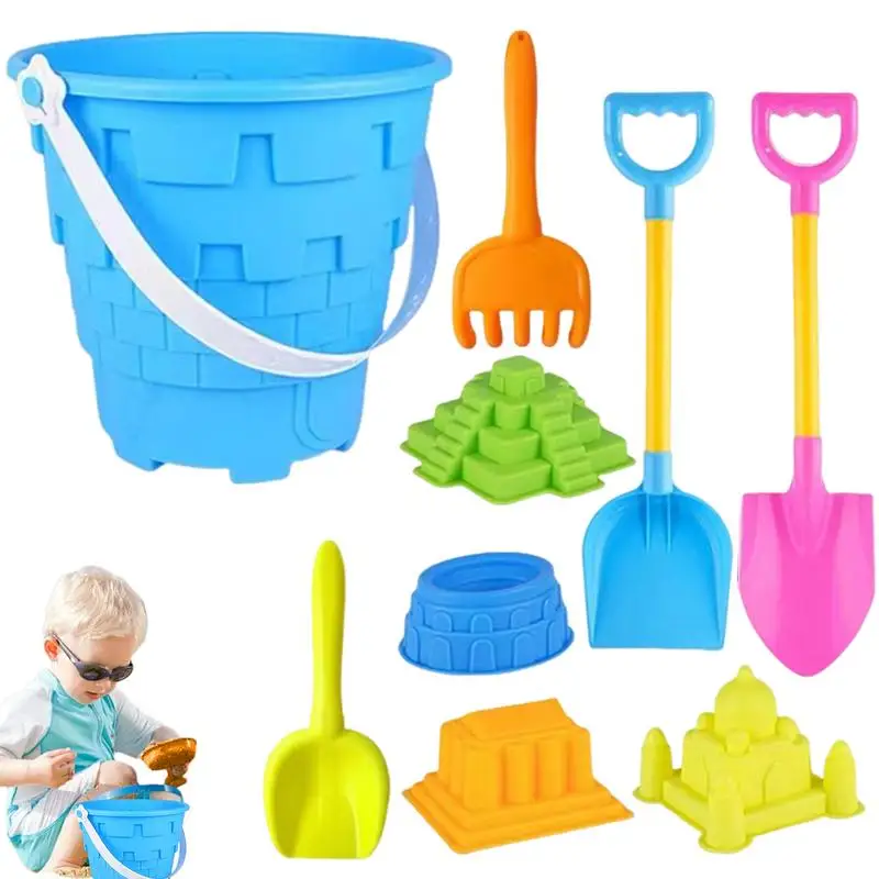 

Beach Toys For Children Sand Toys Set For Toddler Sandbox Toys With Bucket Shovel Rake Set Sand Molds Summer Outdoor 9pcs