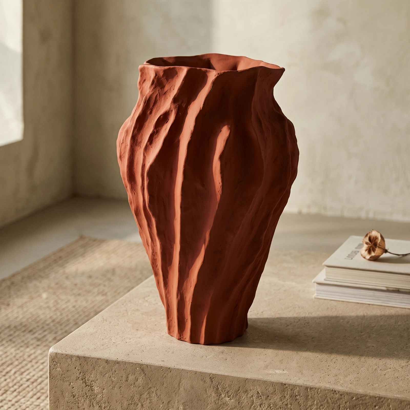 Decorative Vase Wabi-Sabi Ceramic Vase Vessel Modern Decor Contemporary for Interior Designers, Living Room, Entryway