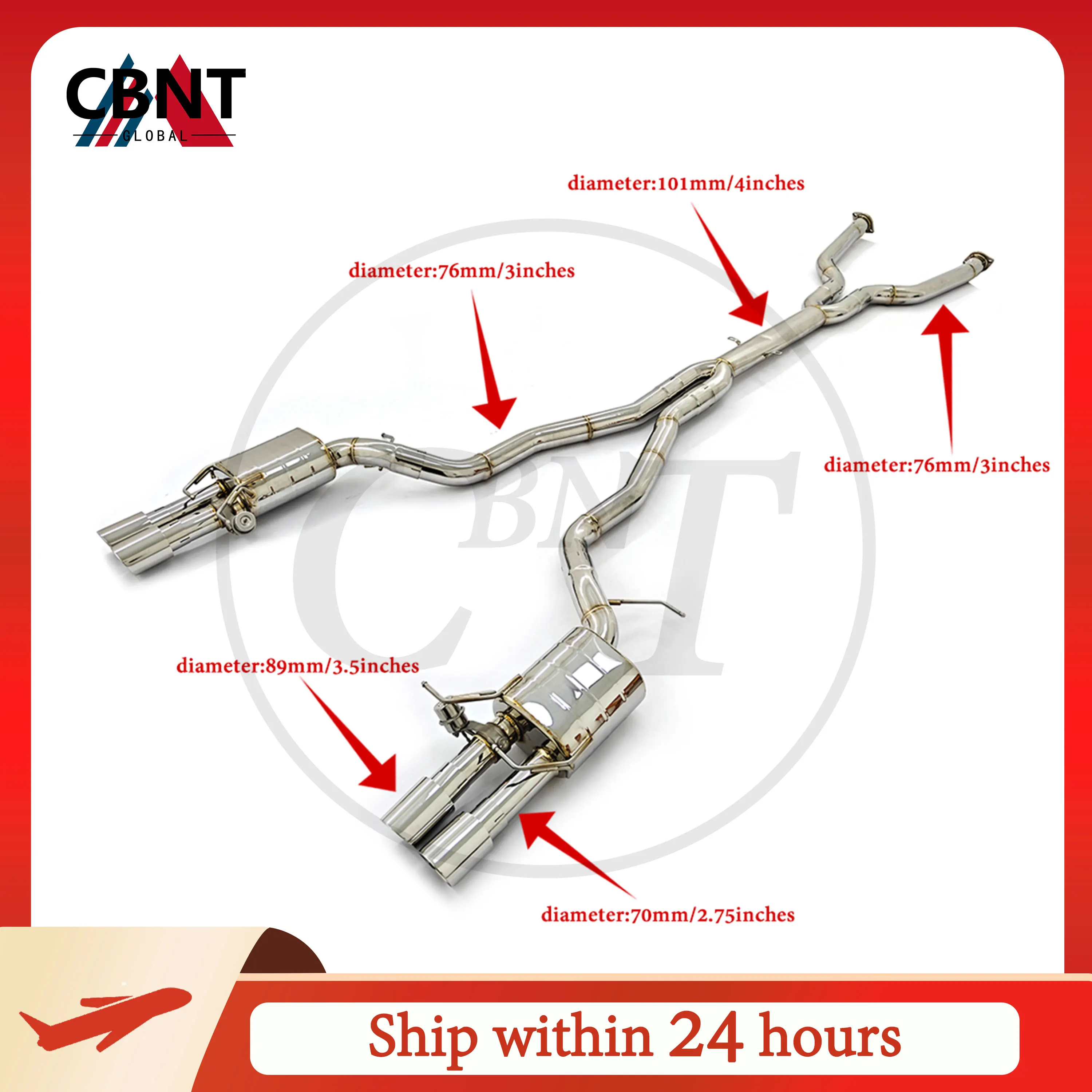 

CBNT for BMW M5 E60 E61 5.0L V10 Big Single Midpipe Valvetronic Muffler Valved Catback E60 M5 Exhaust Systems With Exhaust Tips