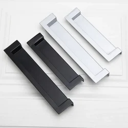 Zinc Alloy Black Hidden Furniture Handle Built-in Wardrobe Drawer Knob Mobile Door Push Pull