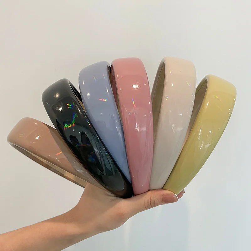 Diadema Minimalista para Mujer, Brillante, de Cuero Sintético y Esponja, para Damas y Niñas, para Compras, Viajes, Diadema Dulce