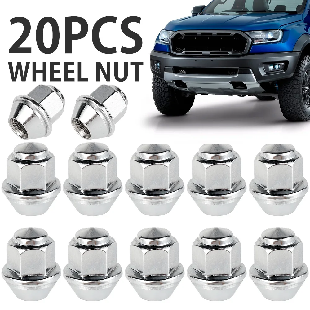 20/40Pc M12x1.5 Wheel Nuts  For Ford Wheels Wheel Lug Nut Steel Bulge Acorn 60 Degree Taper Carbon Steel Plated Nuts Replacement