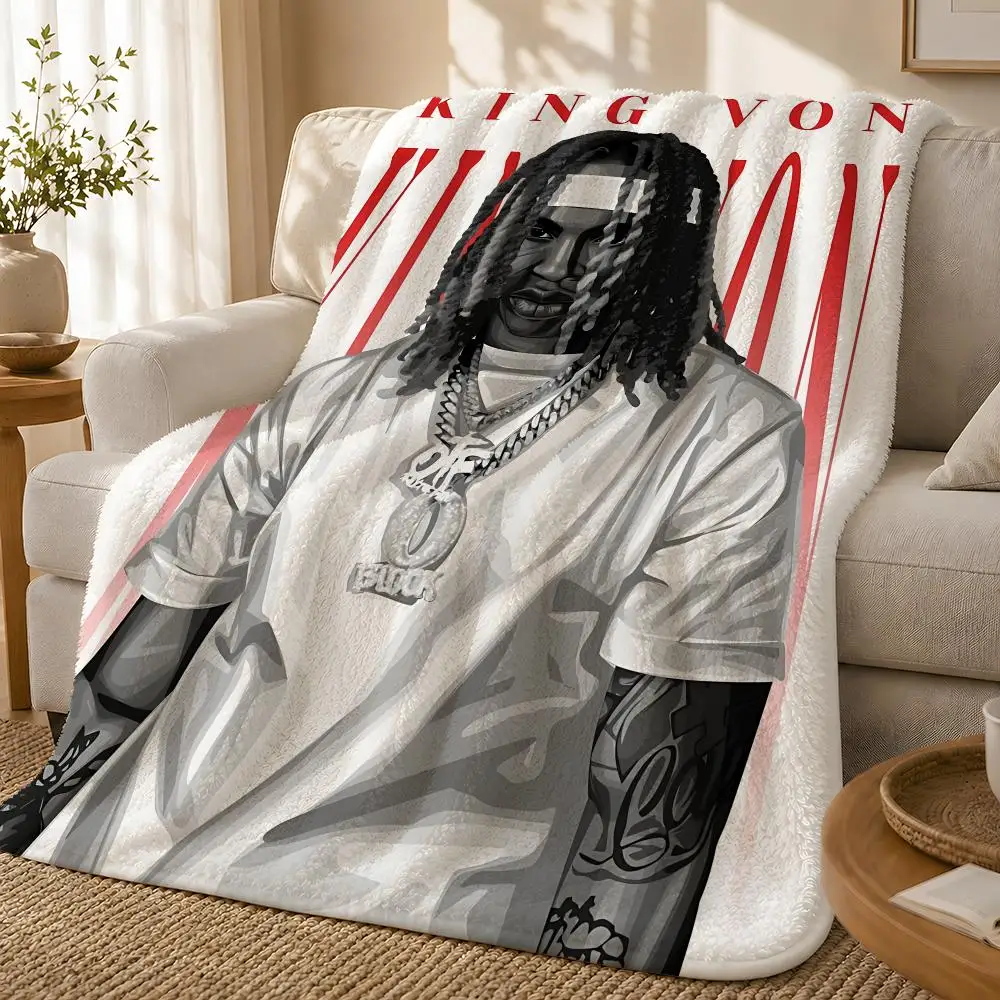 Rapper K-King V-Von Throw 1pc Flannel Blanket Soft Lightweight Warm Cozy For Bedroom Sofa Bed