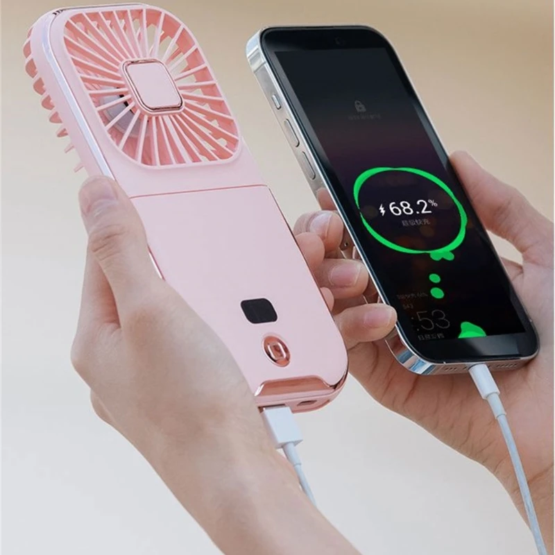 Wentylator cyfrowym wyświetlaczem Mały składany wentylator Klimatyzator USB możliwością ładowania Wentylator mAh do