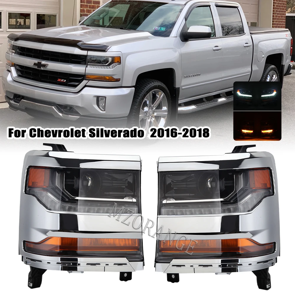 

for Chevrolet Silverado 2016 2017 2018 HID Xenon Headlight LED DRL Front Fog Lamp Turn Signal Headlamp Car Styling Accessories