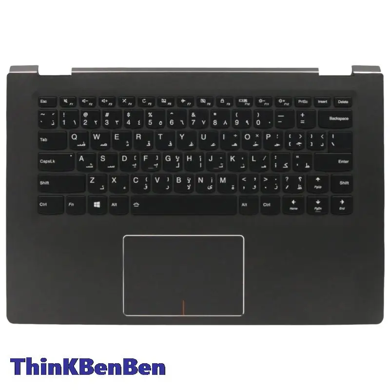 

ARA Arabic Black Keyboard Upper Case Palmrest Shell Cover For Lenovo Ideapad Yoga 510 14 Flex4 1435 1470 1480 5CB0L66008